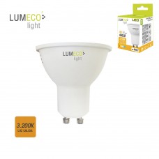 LAMPADA DICROICA GU10 SMD LED 5W 450 LUMENS LUZ QUENTE 3.200K ABERTURA 120º LUMECO